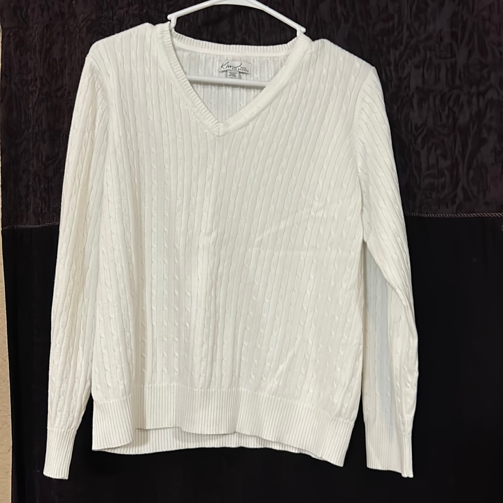 white sweater